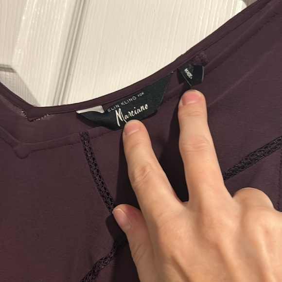 Purple Marciano Sheer Mini Dress - Picture 5 of 6